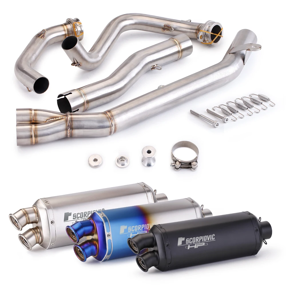 FOR African twin-cylinder CRF1000 CRF1000L Double hole muffler full exhaust modification front exhaust pipe 16-19 years