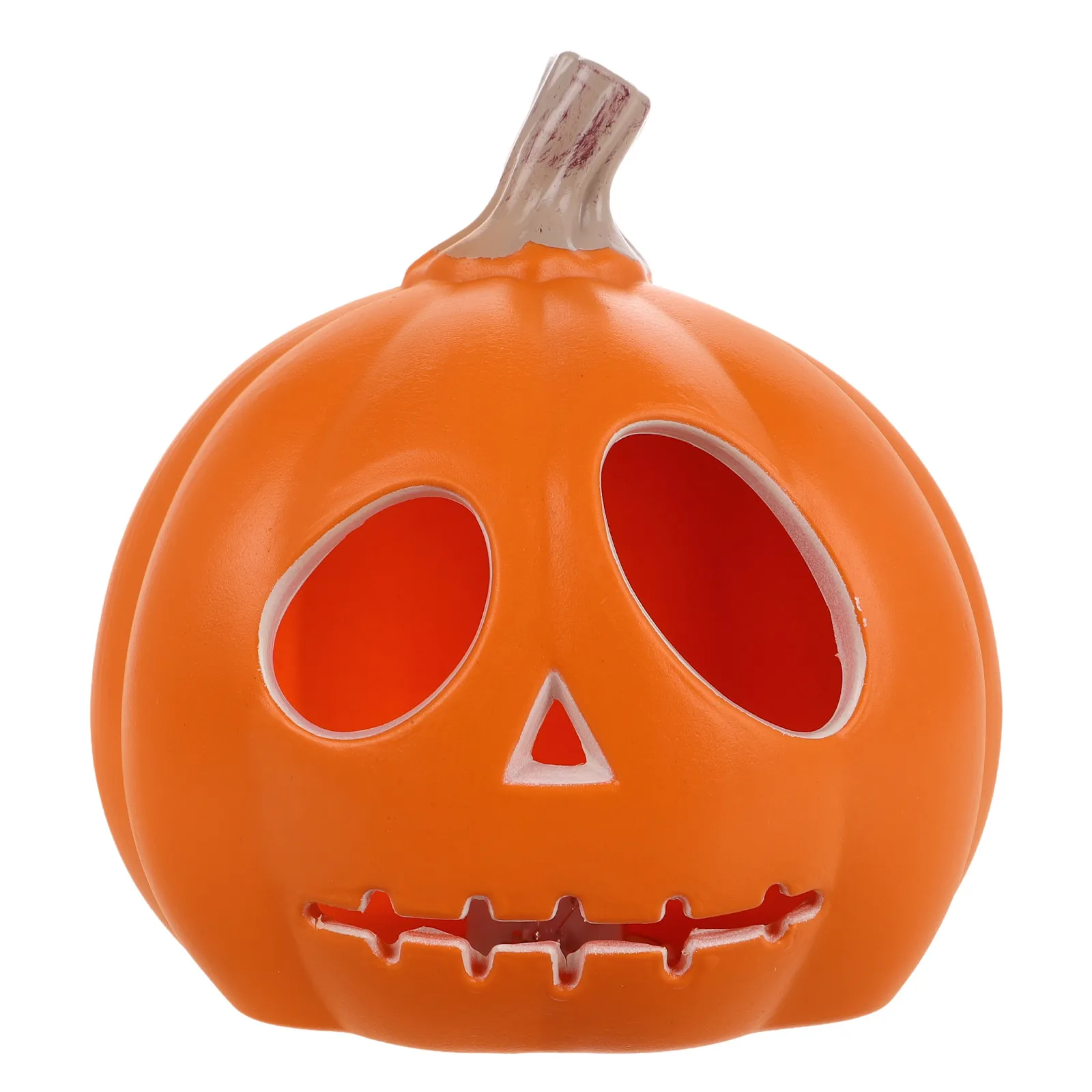 Halloween Pumpkin Lantern Light Up Decoration Detailed Carved Plastic Pumpkin Lamp for Indoor Outdoor Use Festive Night Light