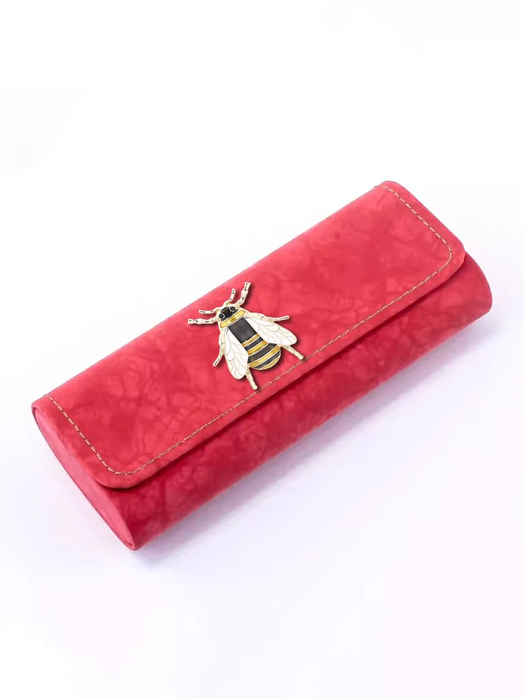 

Eyewear Cases PU Leather Anti-Stress Portable Antique Gold & Jade Flower Digital Decor