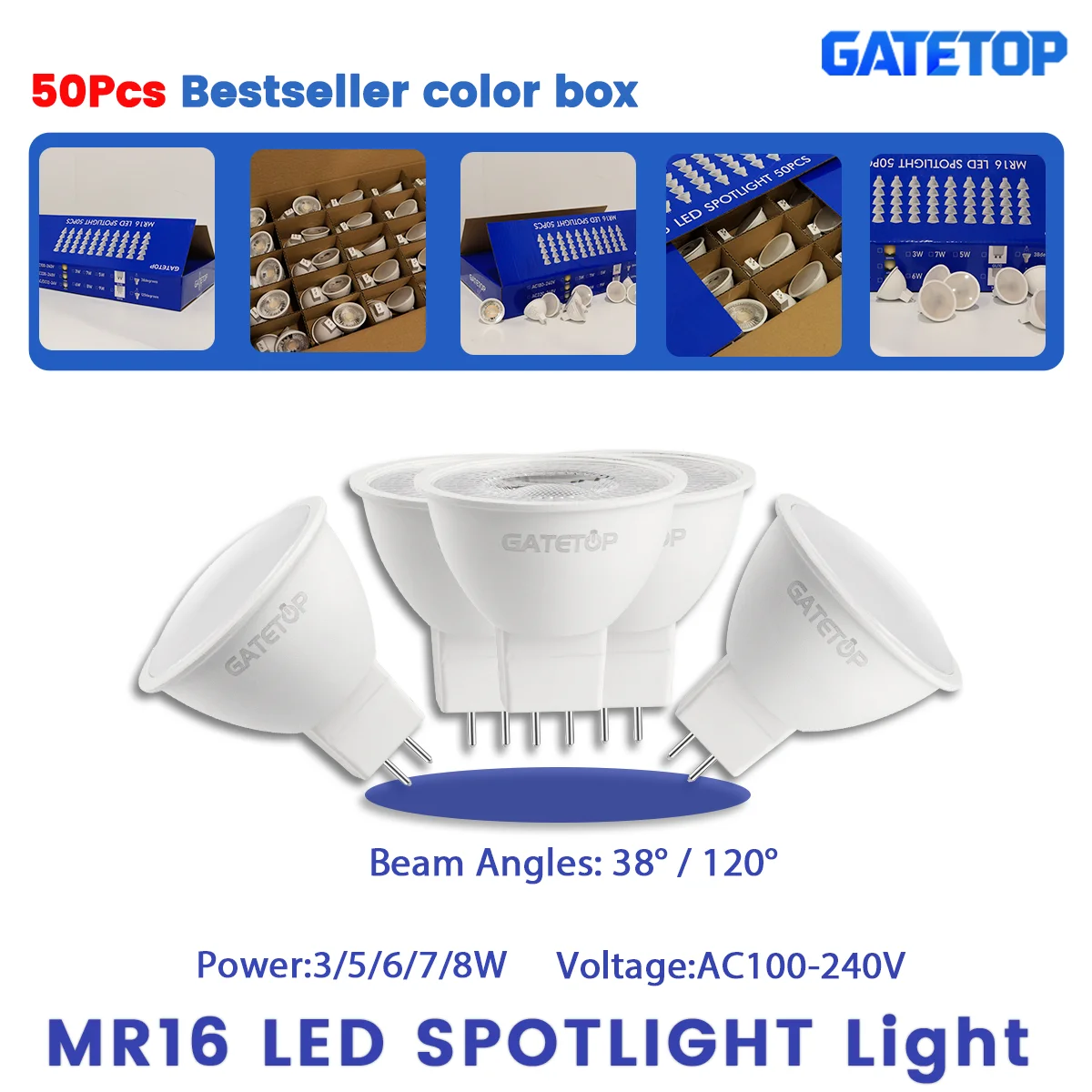 50PCS Gatetop MR16 …