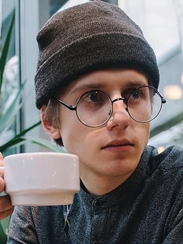 Miroir d'ordinateur rond rétro pour hommes et femmes, lumière bleue, lecture, jeux, Protection des yeux, lunettes décoratives