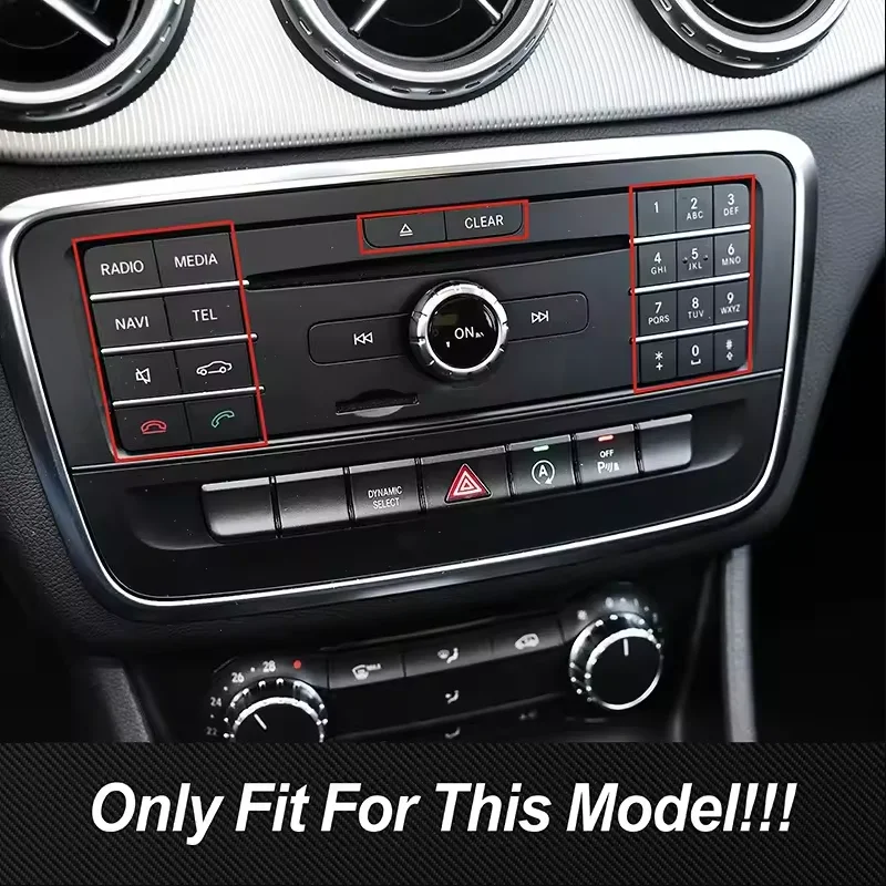 

Car Center Console CD Panel Multimedia Button Stickers ABS For Mercedes Benz CLS W218 GLA X156 2014-2016 Interior Accessories