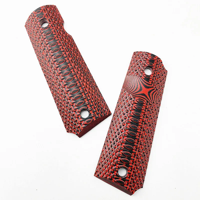 1 زوج اليد Grips مكافحة زلة G10 التصحيح DIY بها بنفسك المواد مقابض جداول ألواح الفراغات ل 1911 قبضة نموذج