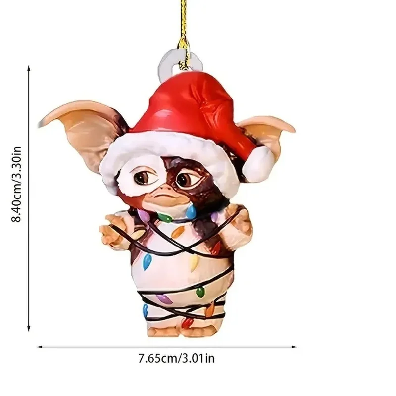 1pc 2D Acrylic Gremlins Christmas Tree Ornament Decoration Interior Rearview Mirror Decorative Pendant Bag And Key Chain