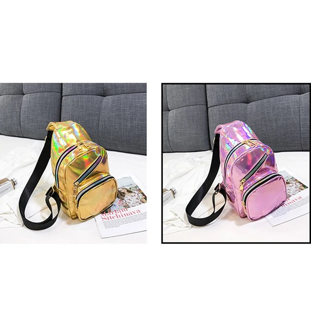 

Holographic Waist Shiny Belt For Travel Beach Party Sports Chest Pack Fanny Pack Crossbody Sports Waist Bag Bag