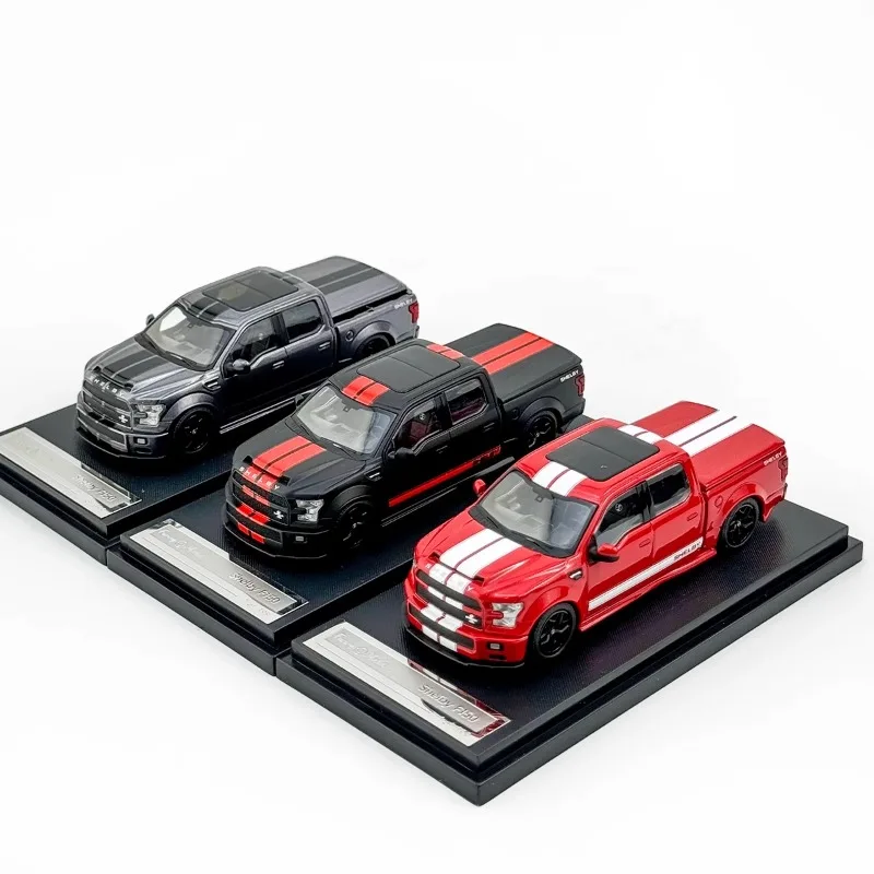 Funny 1:64 Ford F150 pickup Shelby Champion Diecast Alloy model, children's collection toys, for children's holiday gifts.