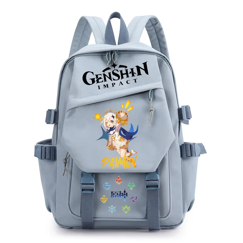 Genshin Impact Anime Backpack Children Boys Girls Oxford Waterproof Large Capacity Schoolbag Women Men Teens Travel Laptop Bag