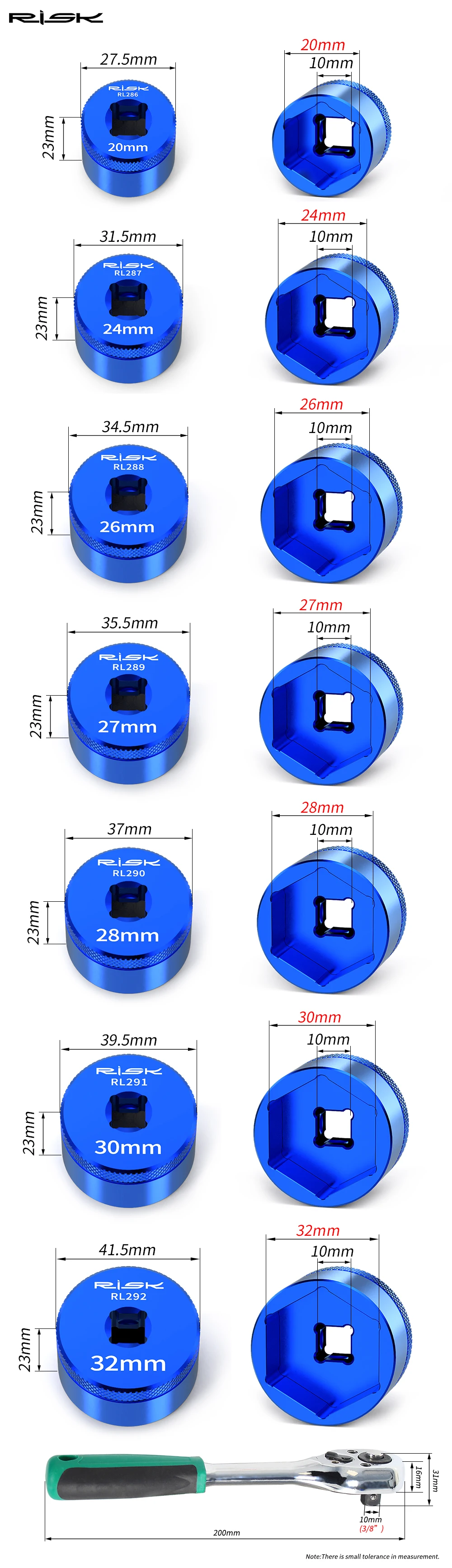 RISIKO MTB Fahrrad Gabel Kappe Buchse Werkzeug Hülse Stoßdämpfer Gabel Luftkammer Abdeckung Schlüssel Sechseckigen Reparatur Werkzeug – Detail 2