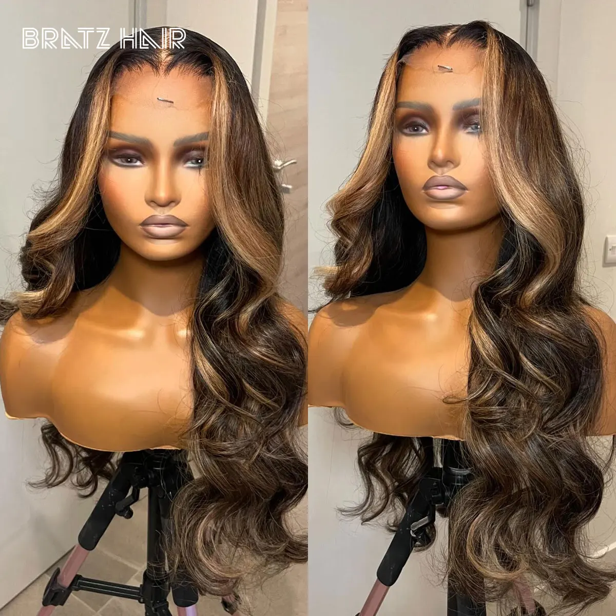 

Highlight Ombre Blonde Colored Human Hair Wig Brazilian 13x6 13x4 Transparent Lace Frontal Wig for Women 4x4 5x5 Closure Wig