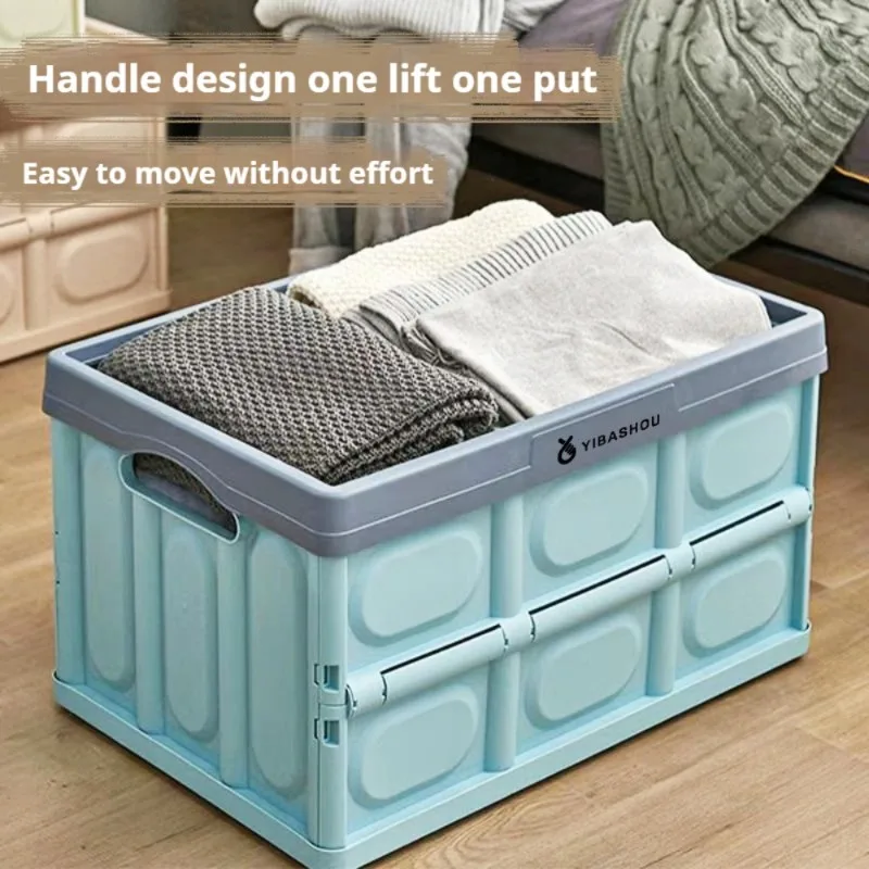 

Large Clear Plastic Storage Trunk Foldable Clothes Organizer with Lid Transparent Wardrobe Box for Home Bedroom Organization