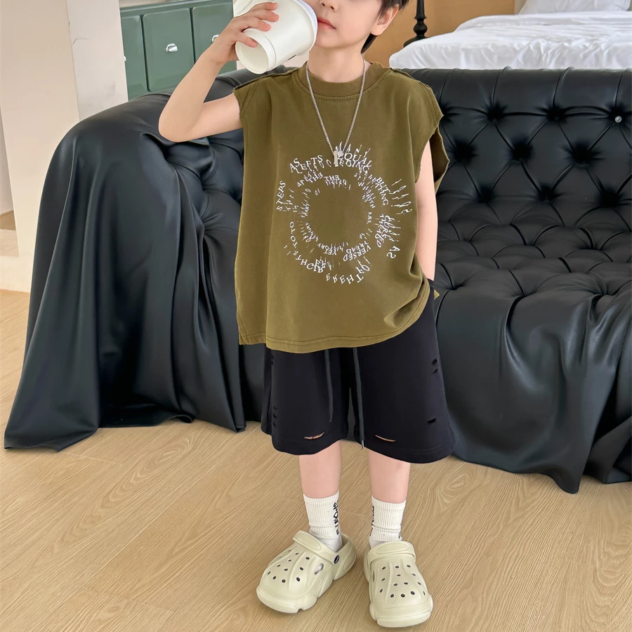 Boys Shorts 2024 Korean Style Summer New All Match Loose Casual Shorts Solid Color Simple Fashion Summer Children Pants