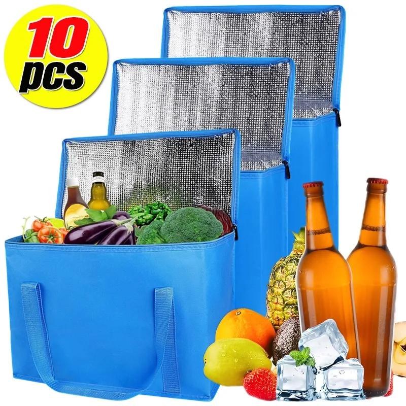 Przenośna izolowana torba termiczna o dużej pojemności, składana torba na lunch, wodoodporna torba piknikowa na jedzenie do użytku na zewnątrz, hurtowa sprzedaż.