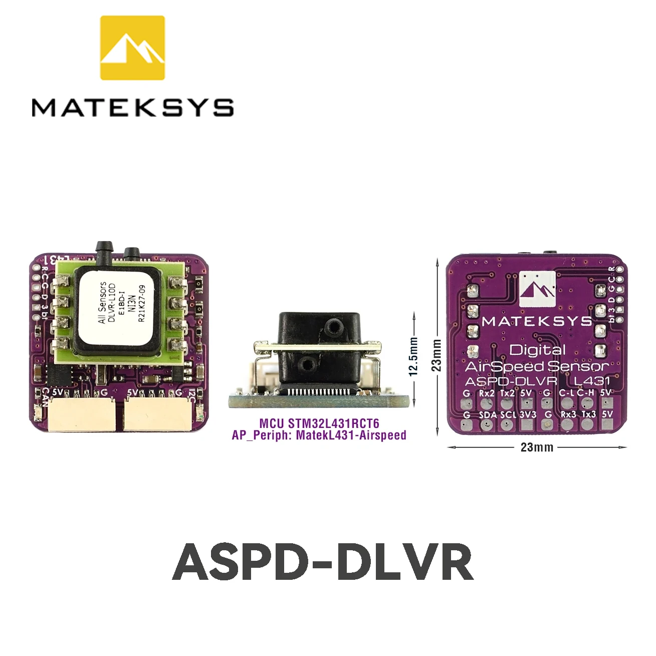 Matek ASPD-DLVR Digital Flight Speed Sensor for RC FPV Racing Freestyle Airplane Drone Compatible H743 Wing Fix-Wing Flight