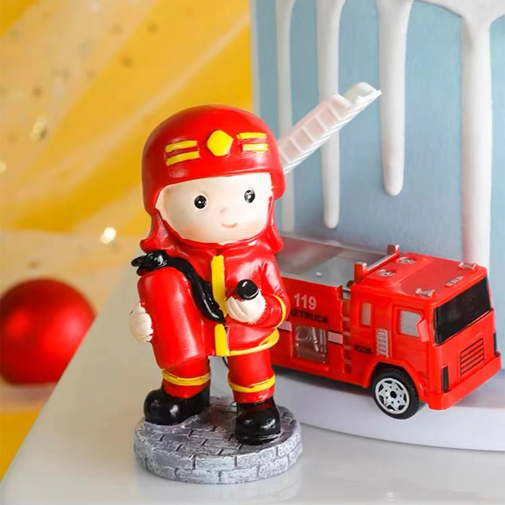Feuerwehr-Motto Geburtstagsdeko Tischgeschirr Teller Becher Servietten Ballons Banner für Jungen Feuerwehrmann Partyzubehör – Detail 13