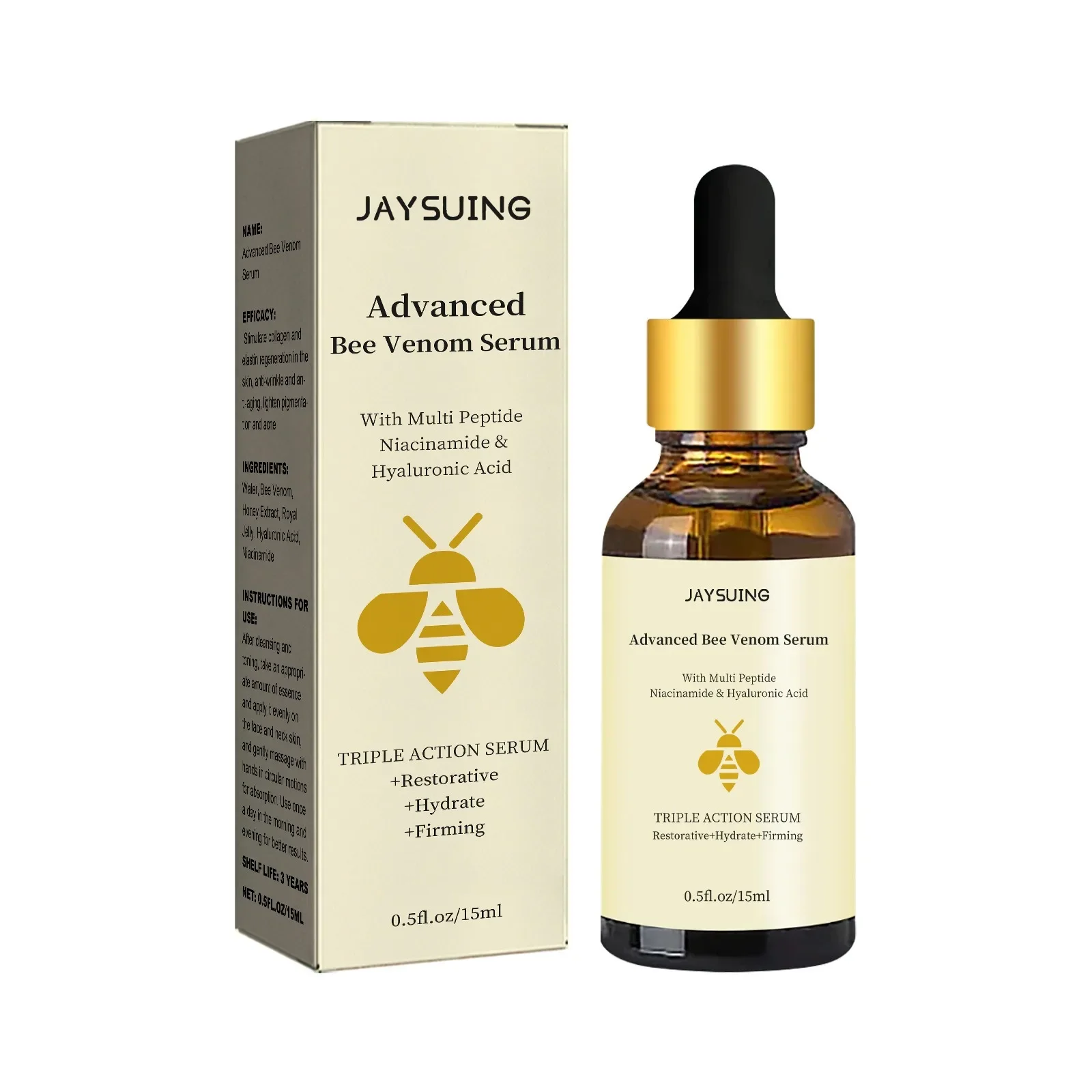 Bee Venom Essence Anti-aging Polypeptide Anti Wrinkle Hyaluronic Acid  Essence Can Repair Moisturize and Tighten Facial Skin