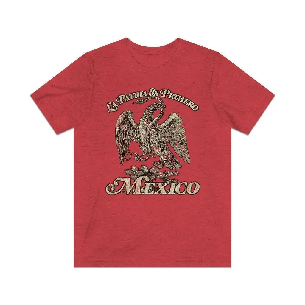 

Винтажная мужская футболка Mexico La Patria Es Primero 1810. Новые повседневные футболки из 100% хлопка с короткими рукавами и круглым вырезом, свободный топ, размер S-3XL
