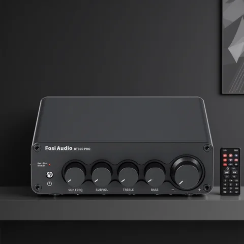 Fosi Audio Bluetooth Sound Power Amplifier 2.1 Channel Amp Audio Reciver for Speaker Subwoofer 165Wx2 +350W BT30D PRO