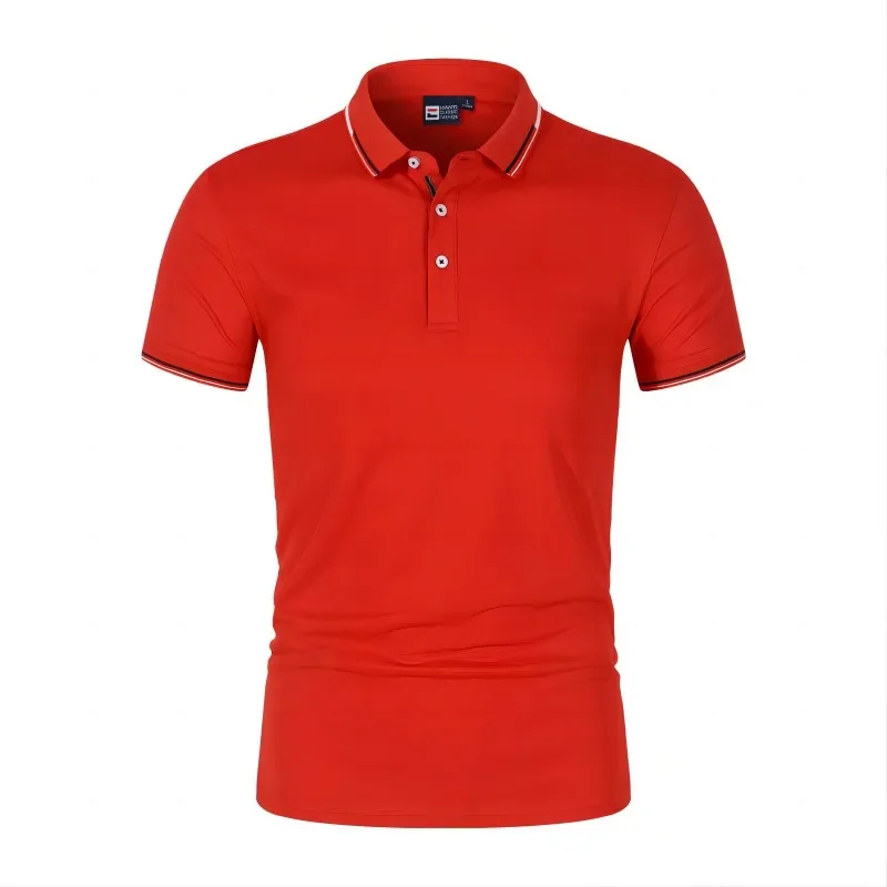 2024 new men\'s short-sleeved Polo t-shirt new summer V-neck pullover knitted t-shirt men\'s plus-size men\'s blouse