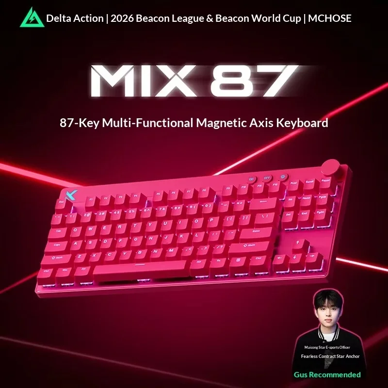 

Механическая клавиатура MCHOSE Mix87 с магнитными переключателями, проводная, настраиваемая, с низкой задержкой 0.08 мс, частотой опроса 8K, для геймеров Valorant