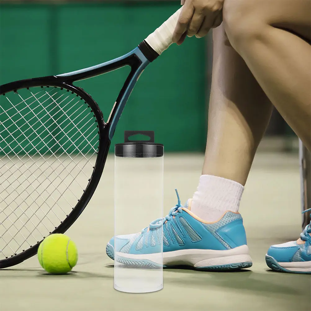 

2Pcs Wear-Resistant Tennis Ball Container Clear PVC Multi-Function Balls Storage Bottle Portable Tennis Organizer Sports Supply
