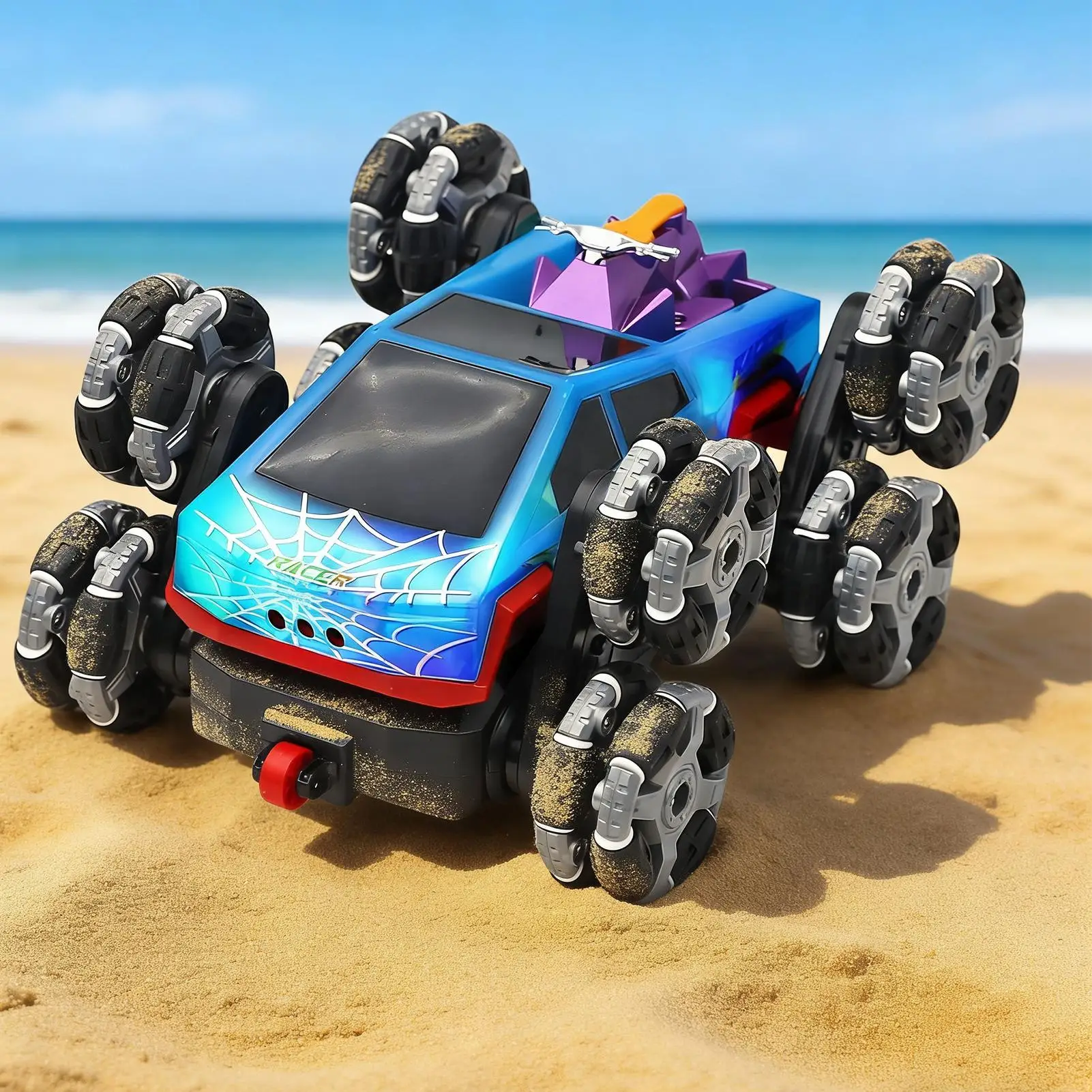 RC سيارة حيلة 8 عجلات المركبات مع تحويل الضوء شاحنة قابلة للشحن لعب للأطفال بنين بنات المنزل المدرسة في الفناء الخلفي