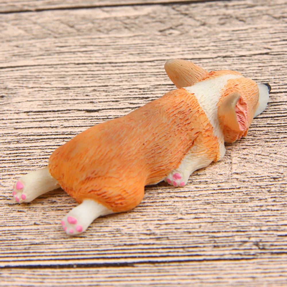 Miniature Figurines Model Welsh Corgi Pembroke Simulation Dogs Resin Figures for Kids Home Decor Accessories for Children Gifts