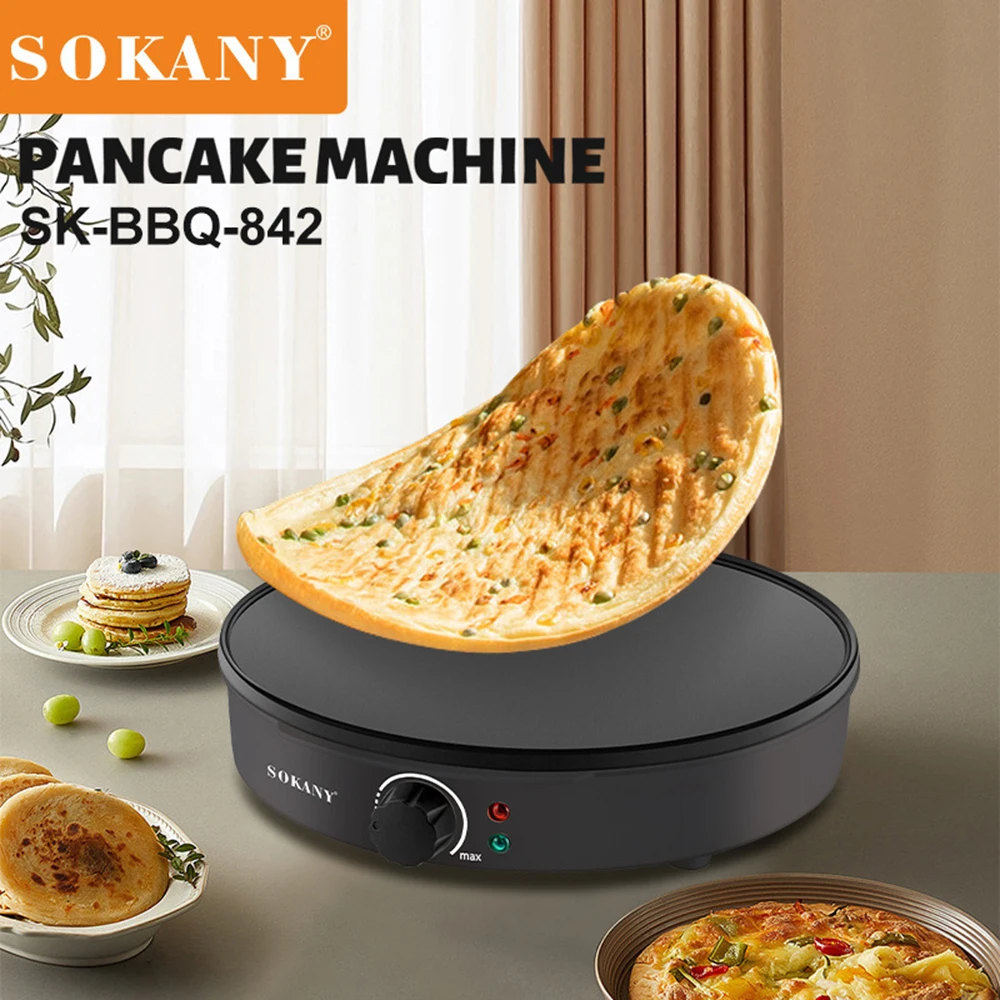 12-inch Crepe Maker and Electric Frying Pan and Pancake Maker with Nonstick Crepe Pan and Batter Spreader