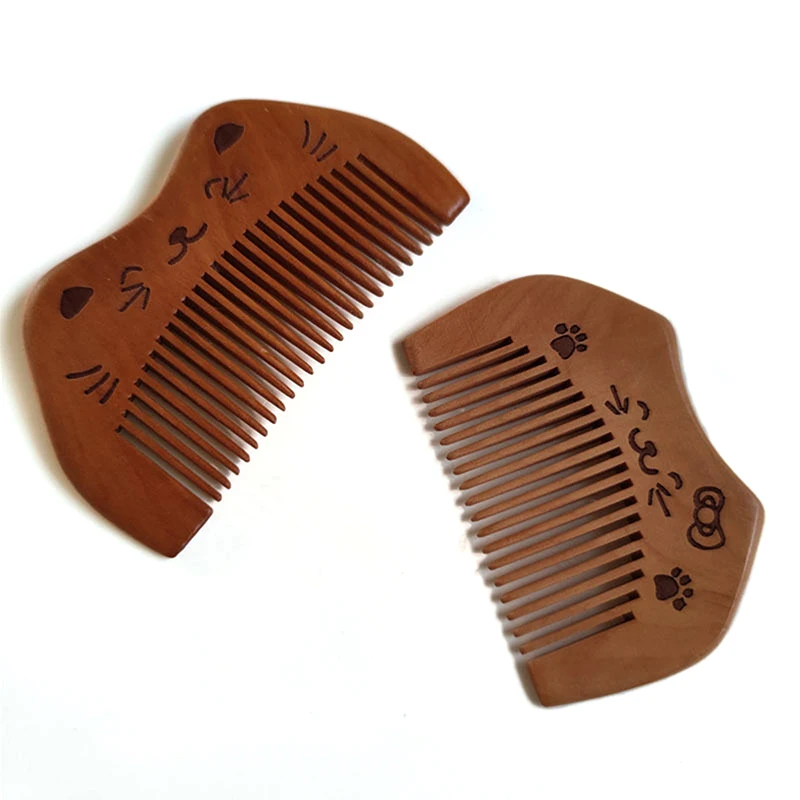 Natural Peach Wood Hair Comb Close Teeth Anti-static Head Massage Hair Care Wooden Tools Styling Accessories Beauty Supplies