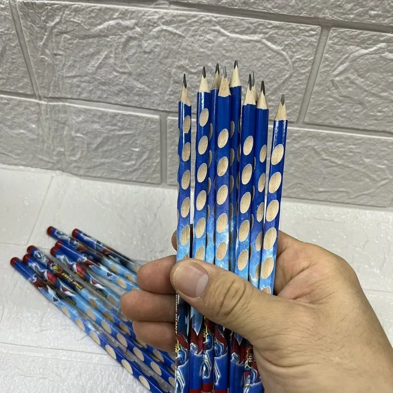 Cartoon Ultraman Hole Pen 12-piece Set High-looking Triangular Pole Pencil HB Student Positive Hole Pen Student School Supplies