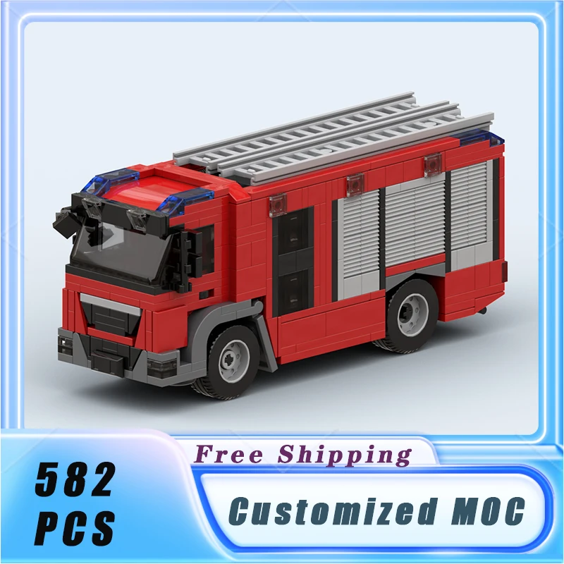 Fire Engines Classical City Vehicle MOC Building Blocks Model Bricks Sets Assemble Display Children's Toys Gifts 582PCS