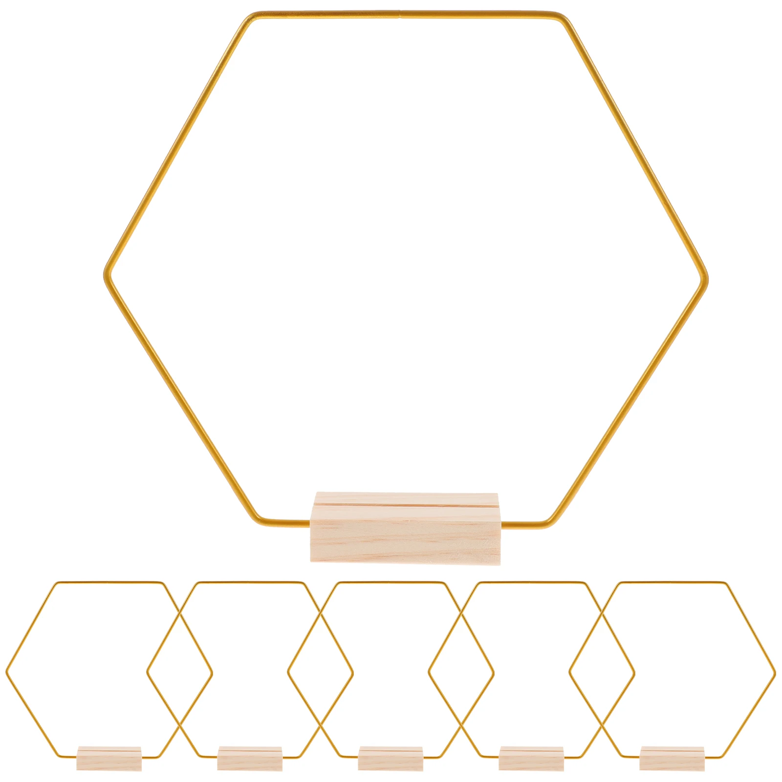 

6Set Metal Hexagon Wreath Hoops Large Size DIY Dream Catcher Rings Wedding Party Baby Shower Table Decorations