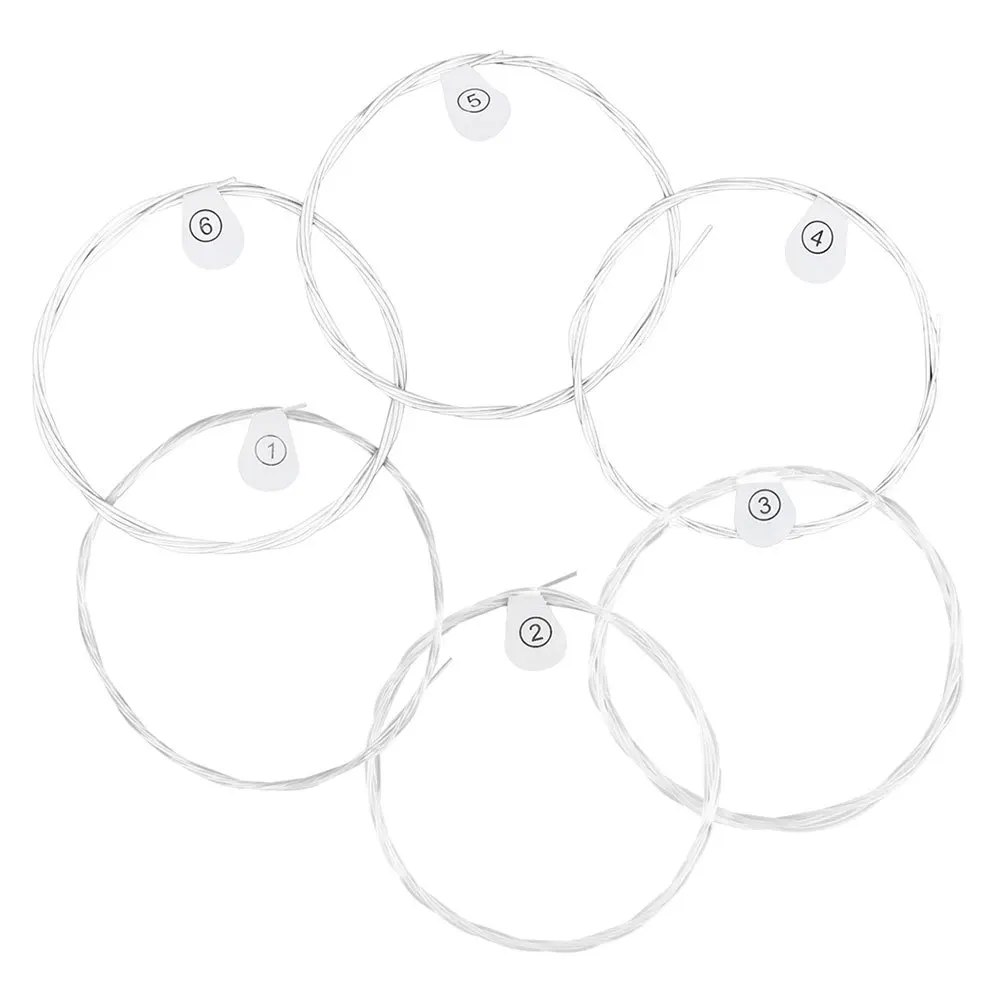 

6Pcs Guitar Strings Silver Plated Copper Alloy Nylon Folk Guitar Replacement Set Easy Install Durable Acoustic Strings