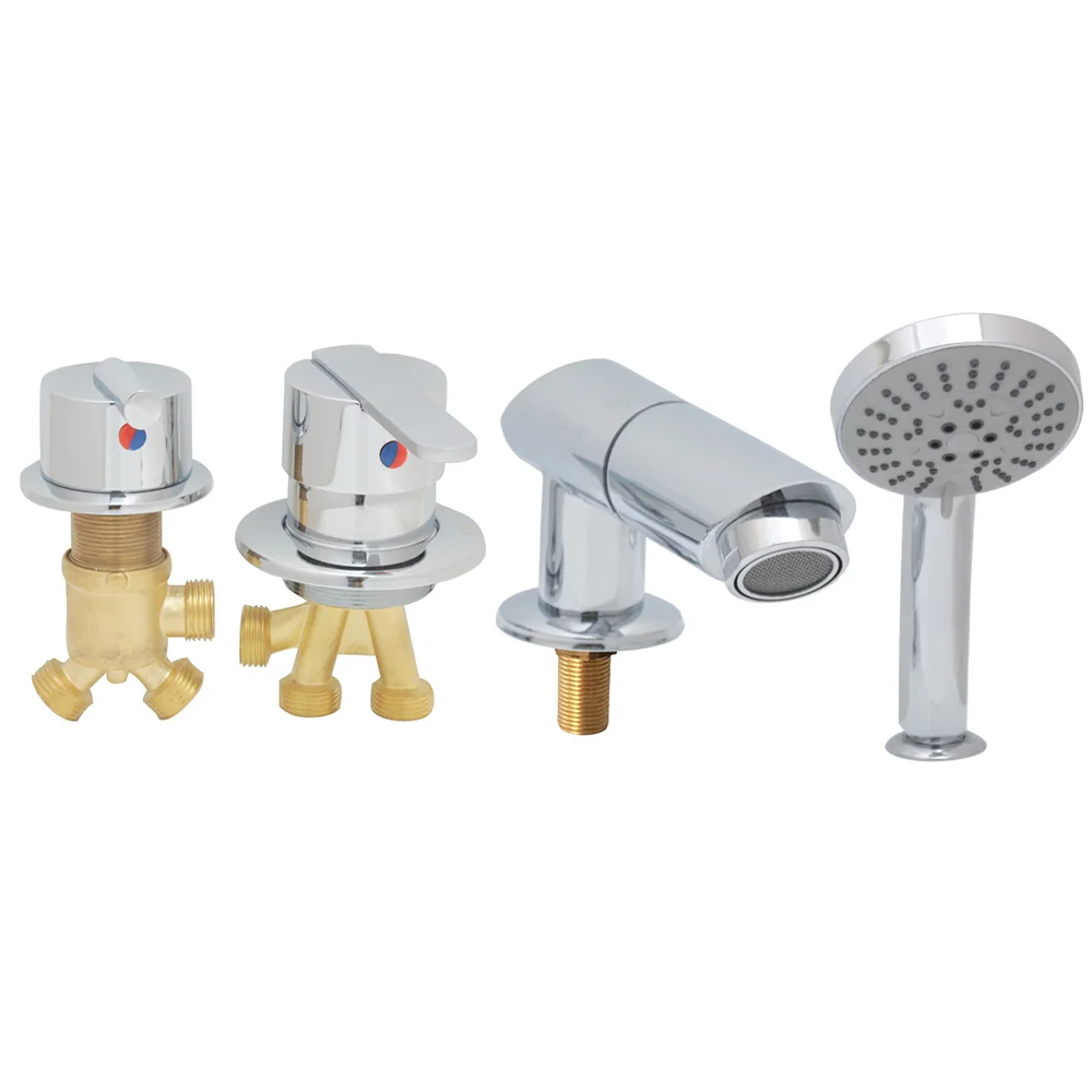 Bathtub Tap Faucet Crane Brass Switch Control Valve Cold Hot Shower Mixer Split 2 Way Water Divide Control Temperature