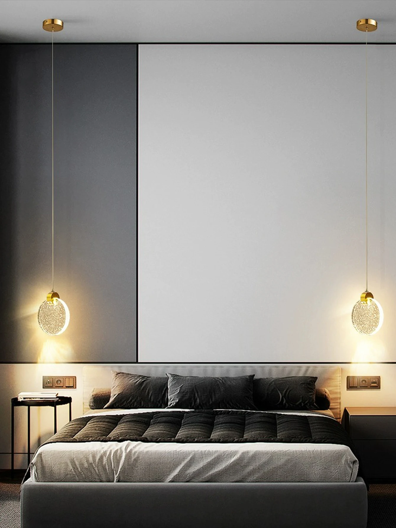 ثريا كريستالية مستديرة شفافة باللون الذهبي/الأسود، وغرفة الطعام، وغرفة المعيشة، وغرفة النوم بجانب السرير والسقف الداخلي لتزيين إضاءة المنزل