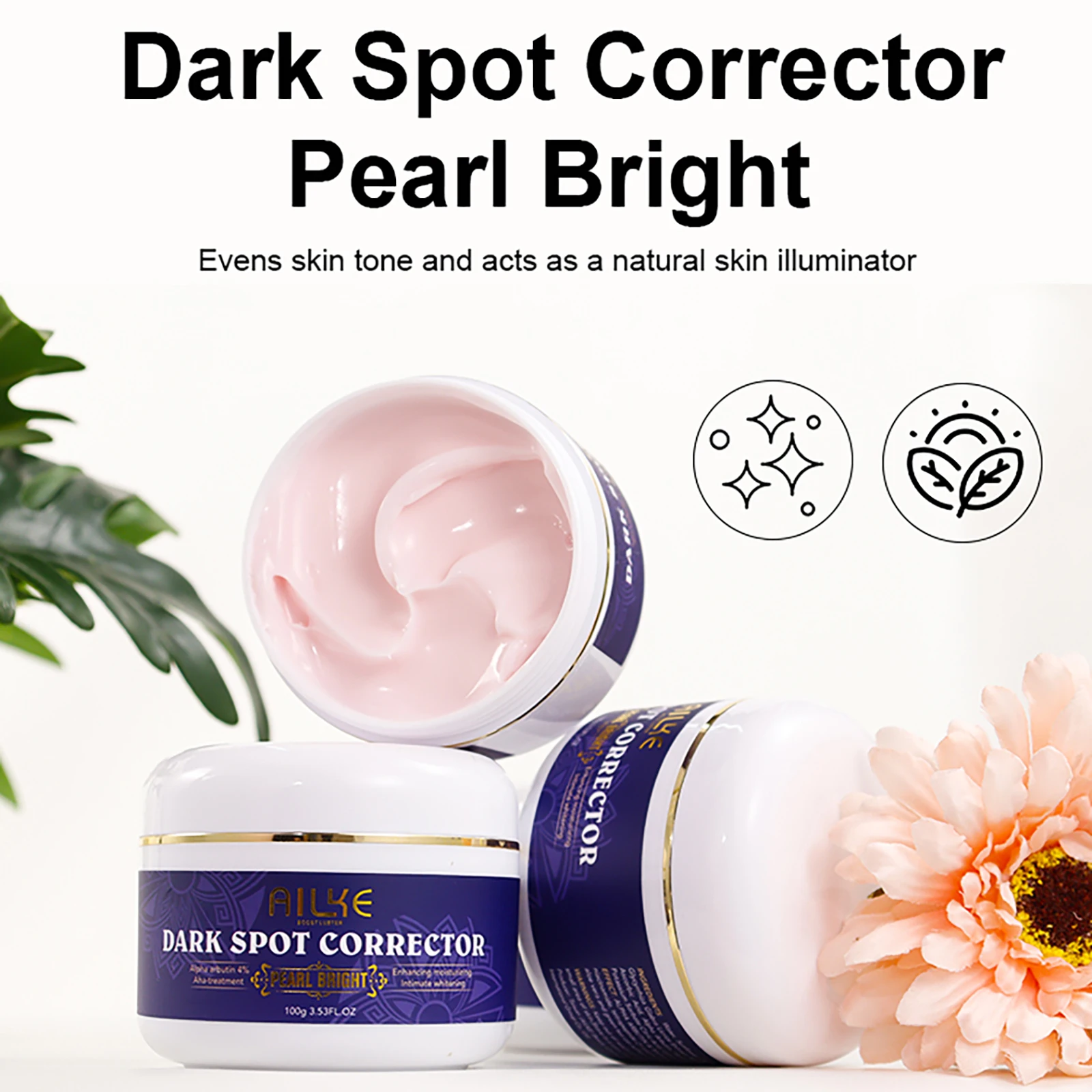 AILKE Crema facial aclaradora, eliminador de manchas oscuras para rostro, manos, cuerpo, nudillos, manchas limpias, incluso el tono de la piel, mejora la piel opaca