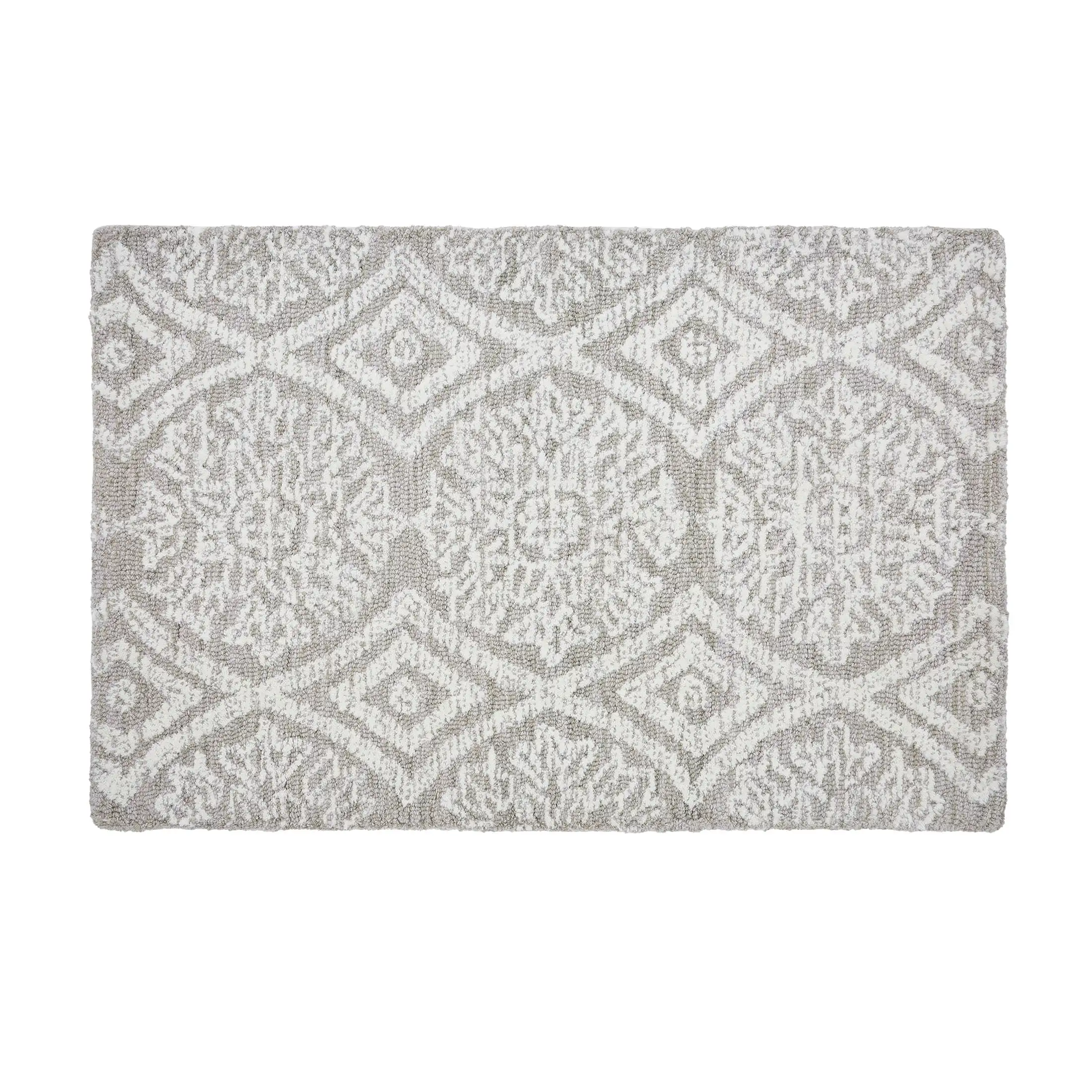 

Suzani Taupe Medallion Wool Indoor Area Rug, 24 X 36