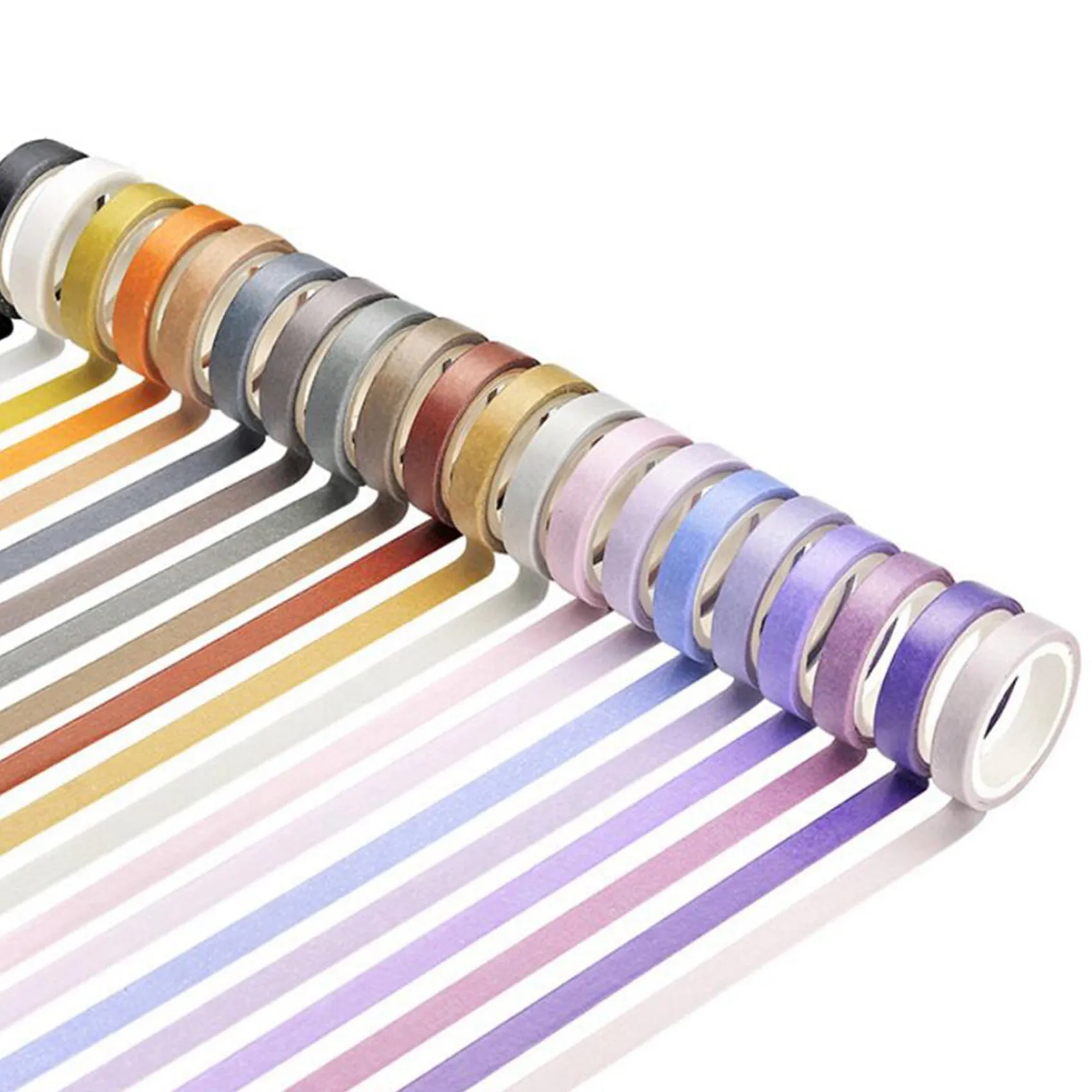 Superior-120 Pcs Basic Solid Color Washi Tape Rainbow Masking Tape Decorative Adhesive Tape Sticker Scrapbook Diary Stationery
