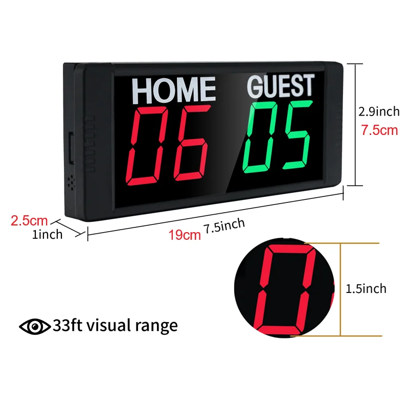 Portable Button Control LED Mini Scoreboard Cornhole Basketball Portable Digital Board Game Electronic Score Counter Board