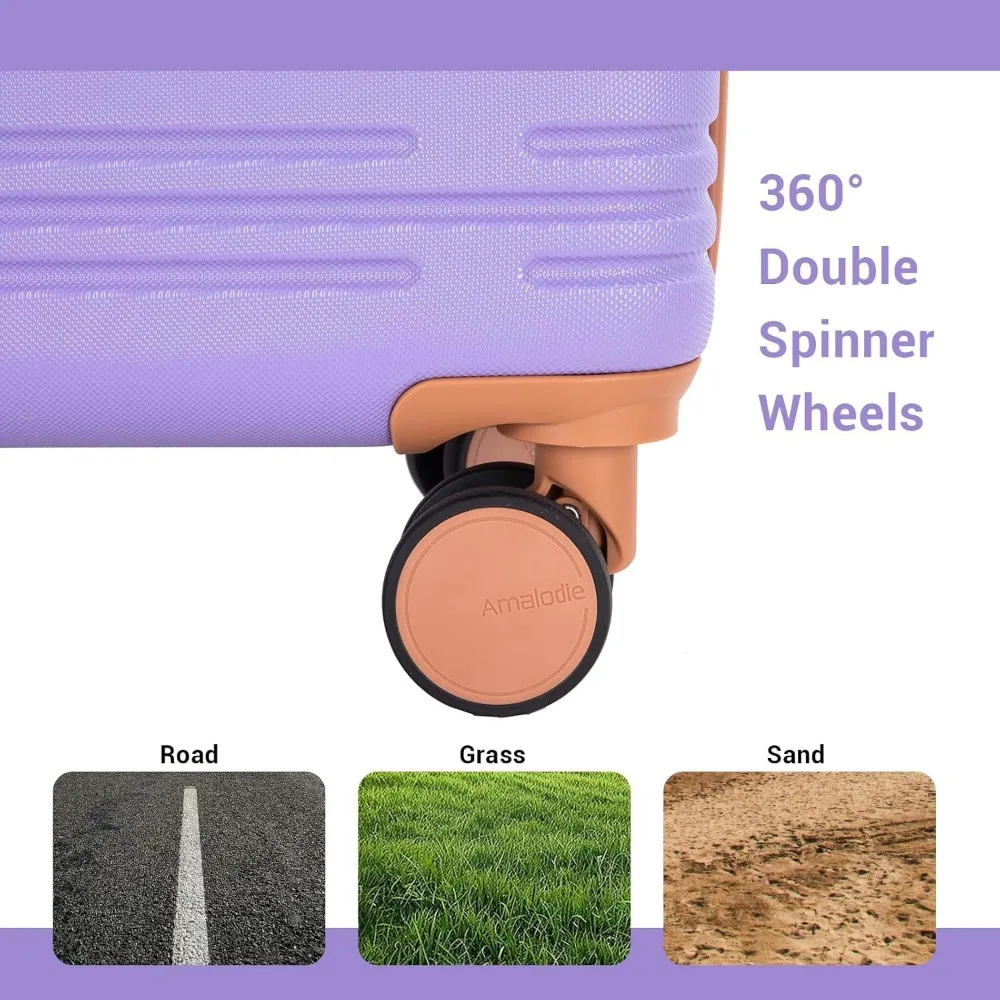 5-delige bagageset met dubbele spinnerwielen, tsa-slot, harde koffers en reistas, inclusief handbagage