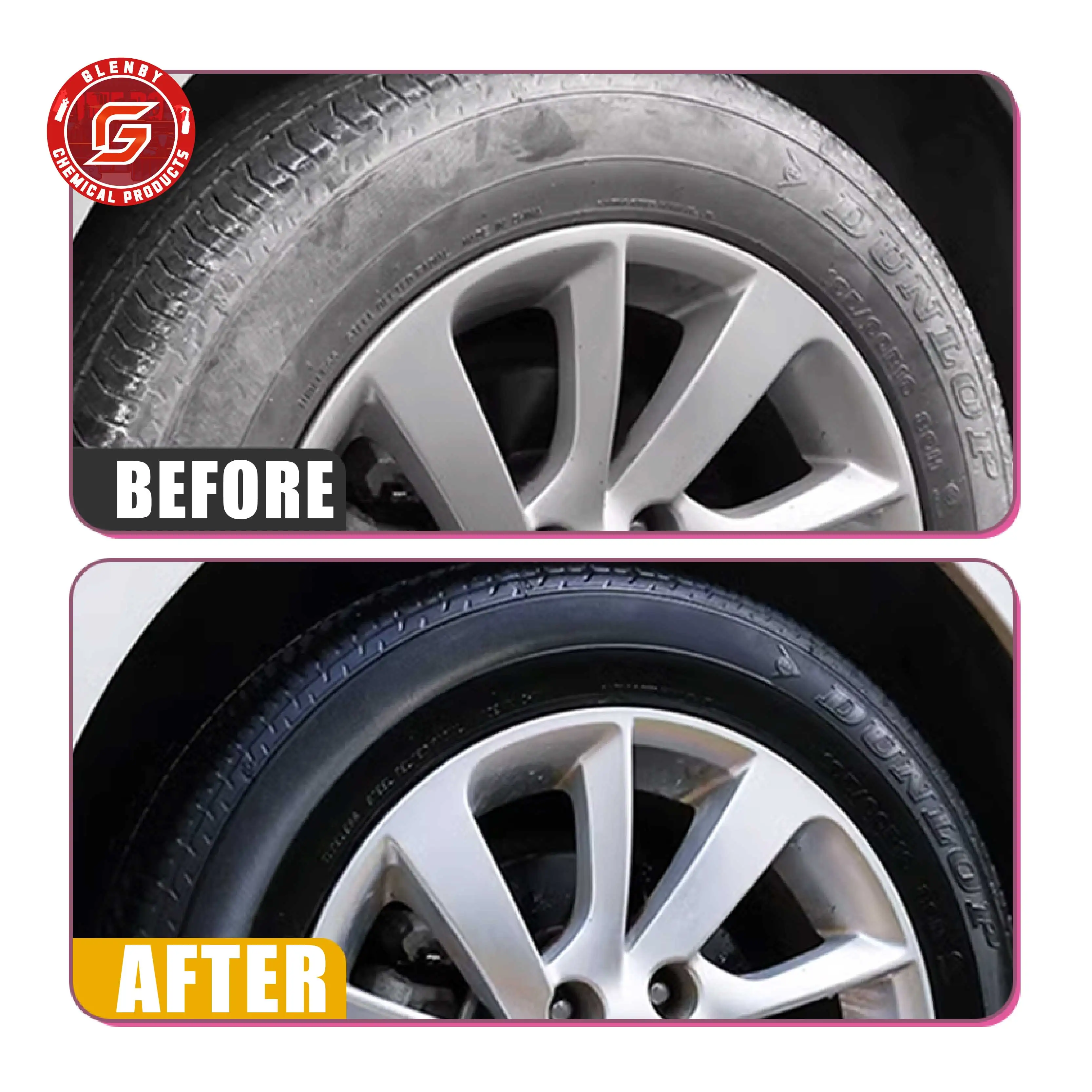 500 ml Black Wet Look Tire Shine Dressing,for a Whole New Level of Shine and Depth of Black,Safe for Cars,Trucks,Motorcycles,RVs