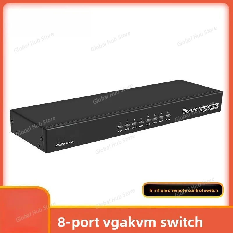 

USB Computer Sharer, Host Shared Mouse, Keyboard, Monitor, 8-port Automatic VGA KVM Switch