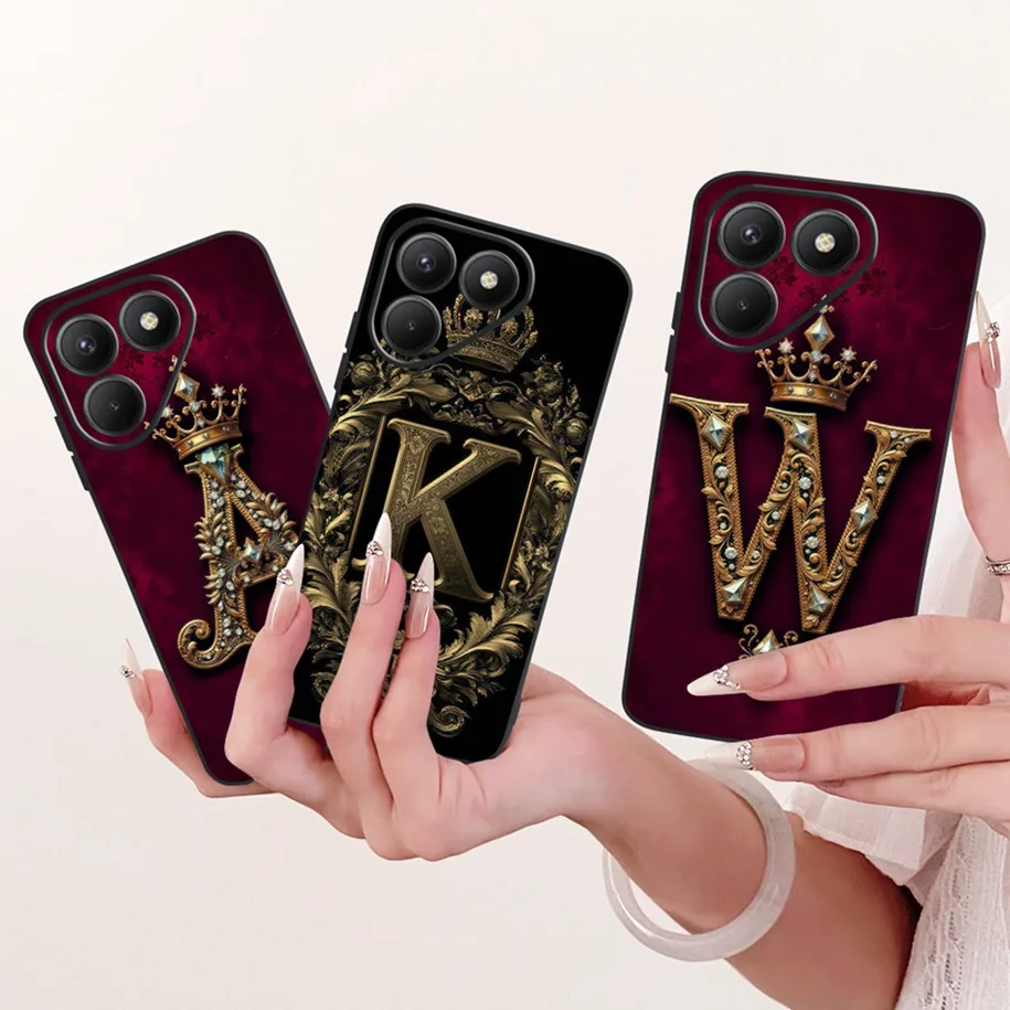 

For Tecno Pova 7 4G Case LJ6 Luxury Crown Letters Soft Silicone TPU Back Cover For Tecno Pova 7 Pro Ultra Pova7 5G LJ7 LJ8 Funda