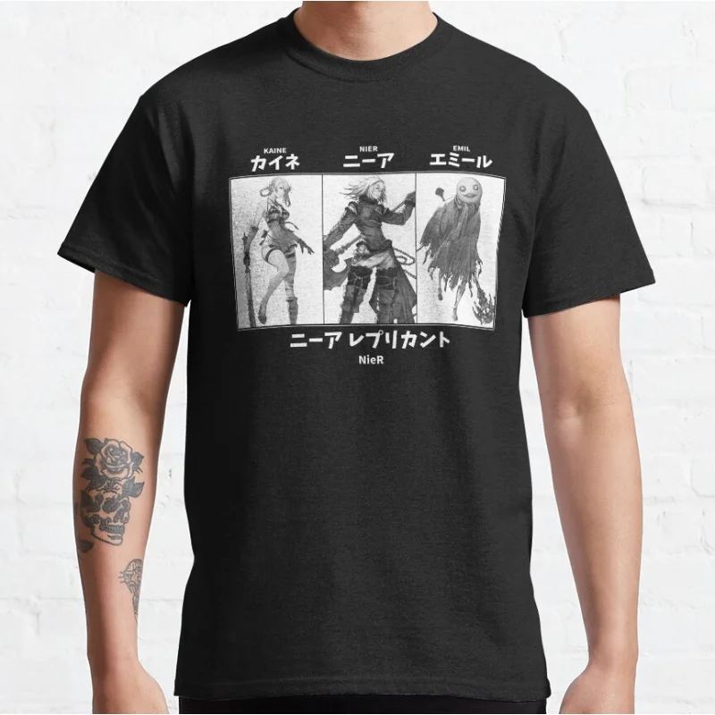 

Nier Replicant 80s retro Automata Simple Anime video game gift T shirt for man Large size Tops 100% cotton S-6XL clothes 241026