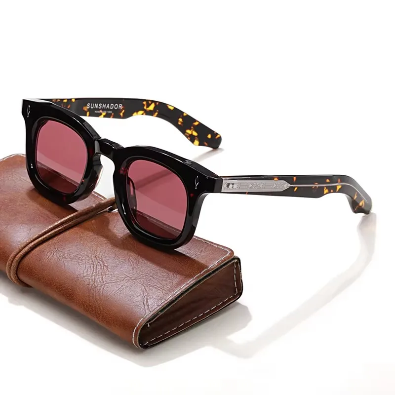 Sunshador Round Acetate Sunglasses 7