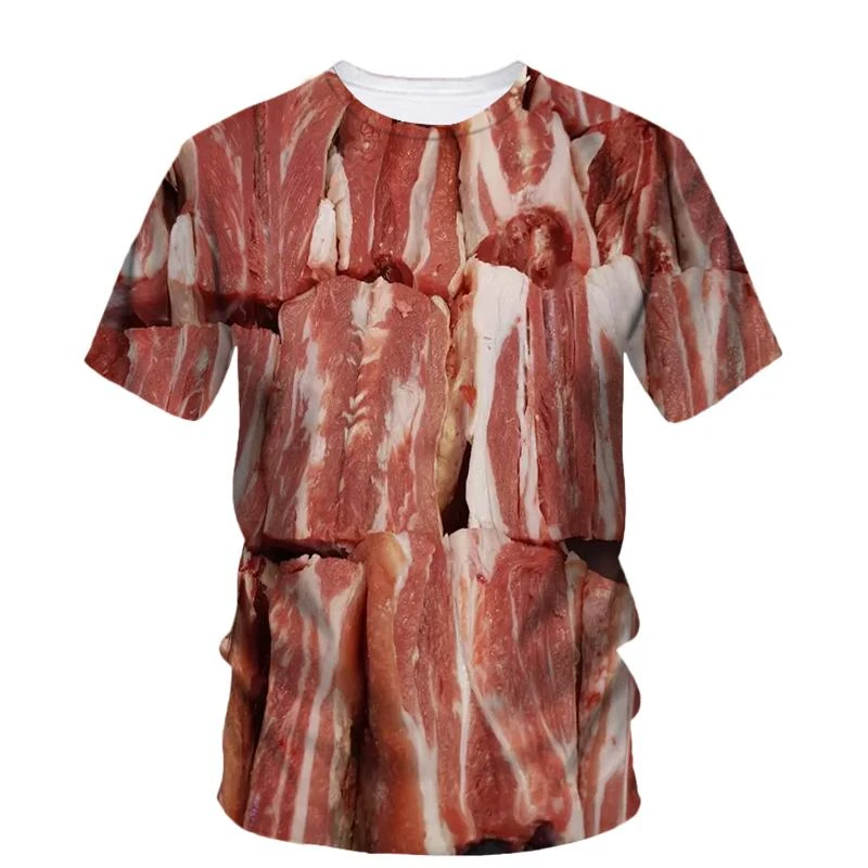 

Beef Meat Graphic T Shirt Men Fashion 3d Print Summer Oversizled T-Shirt Personality Street Casual Tops Tees Y2k Unisex Clothes