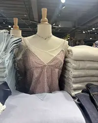 New Blue Plaid Lace-up Tank Top Women Summer Lace Trim Bow V-Neck Sleeveless Camisole Vintage Sweet Cute Cotton Crop Tops Y2k