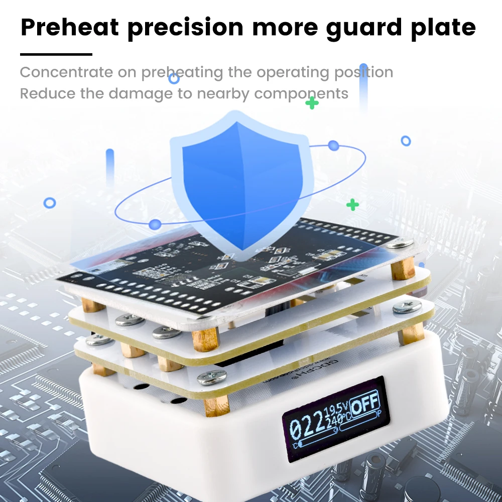 65W PD Protocol Hot Plate Preheater Printed Circuit Board Soldering Heating Plate Rework Station Preheating Platform Repair Tool