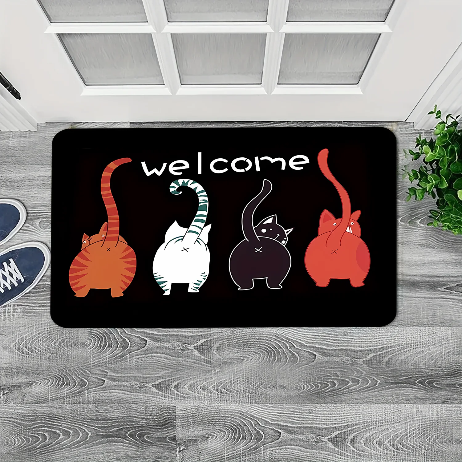 

Cartoon Cat Pattern Welcome Mat Non -slip Multi Function carpet Living Room Rugs Entrance Floor mats Home Kitchen Hallway Decor