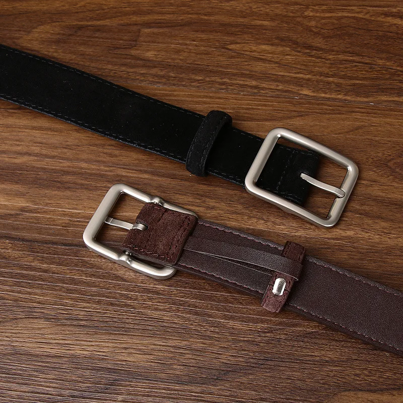 حزام جلد سويدي بسيط راقي للنساء، حزام جلد سويدي عصري ومتعدد الاستخدامات للنساء #5