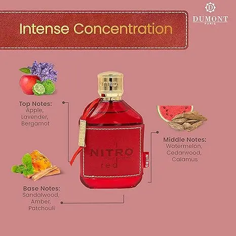 Nitro Red Dumont HOMMES Parfum arabe moyen-orient Parfum homme Parfum femme Parfum longue durée 100 ml